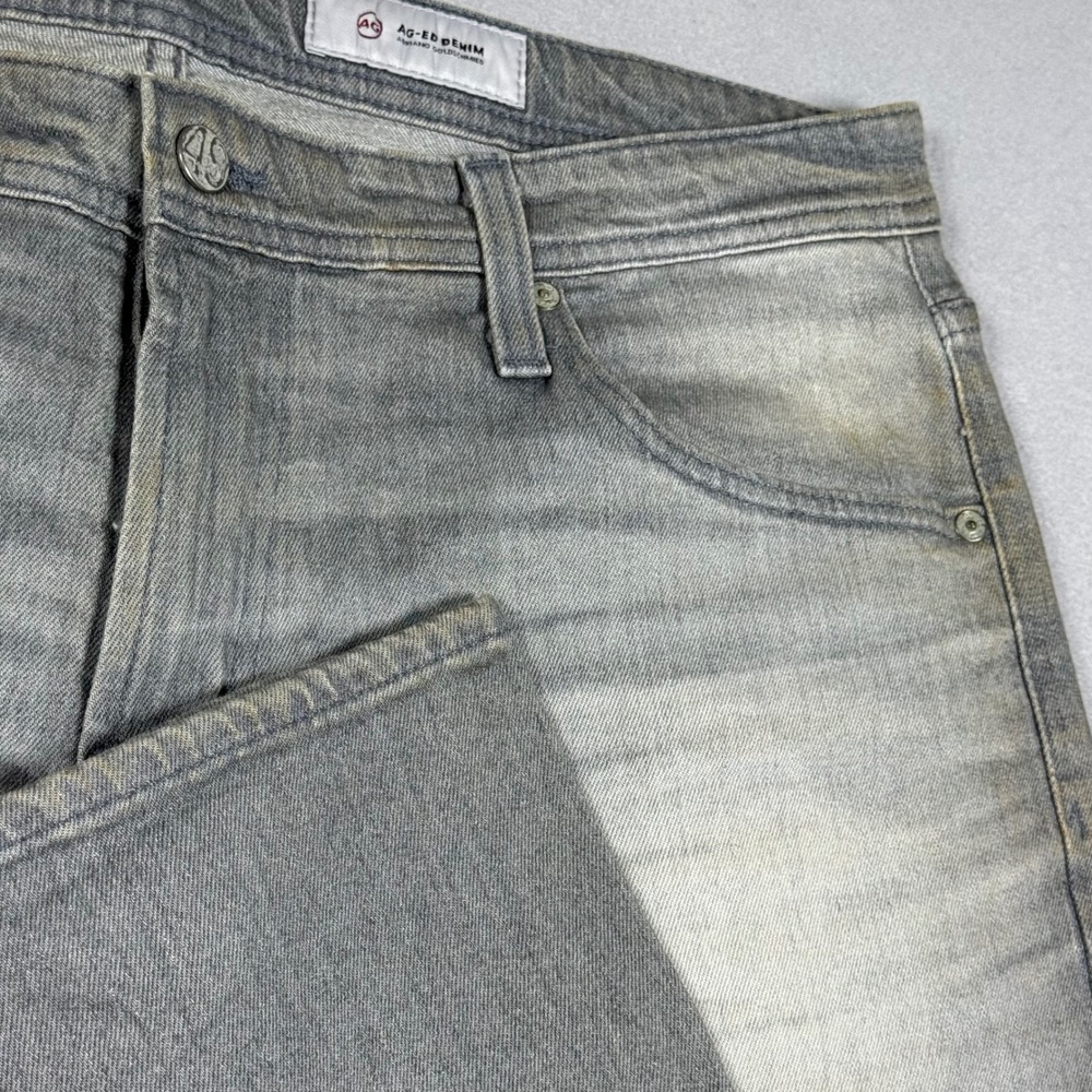 AG Adriano Goldschmied The Graduate Tailored Leg Grey Wash Denim Jeans 36